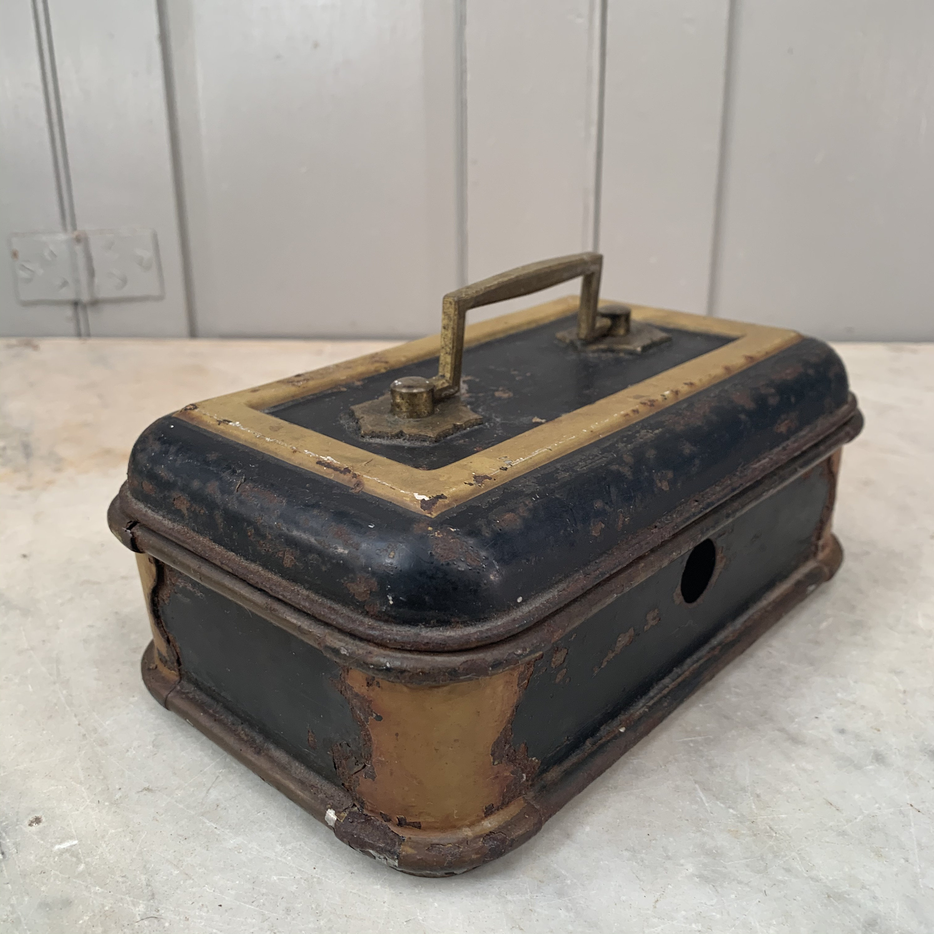 Antique Victorian Toleware Cash Tin Box or Moneybox - Etsy