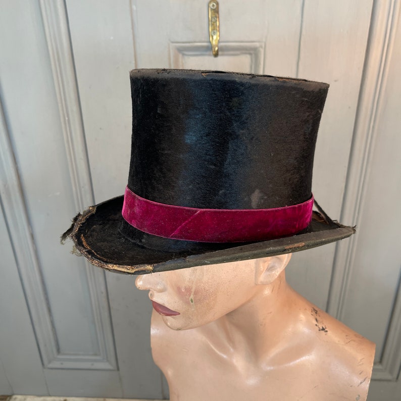 Antique Battered Black Silk Top Hat by Arthur Quant Etsy UK