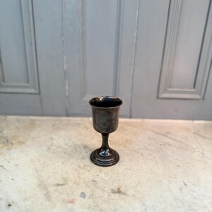 Antique Victorian pewter church goblet or chalice
