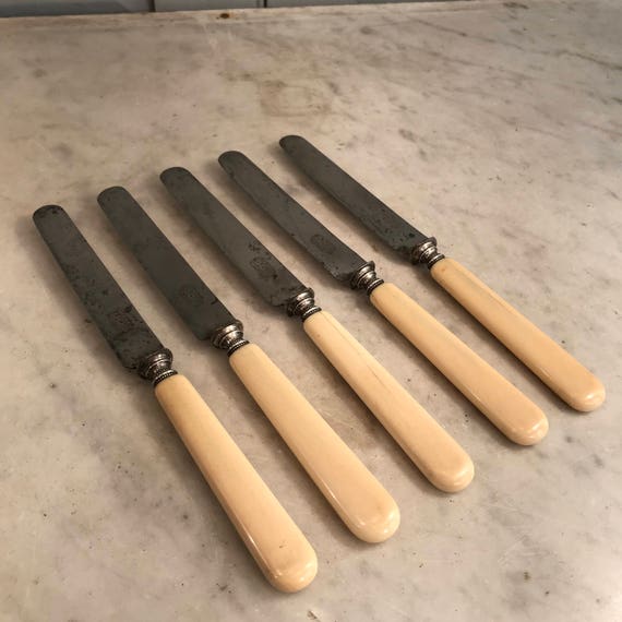 Antique French cutlery set of 5 small dessert knives by TD Etsy