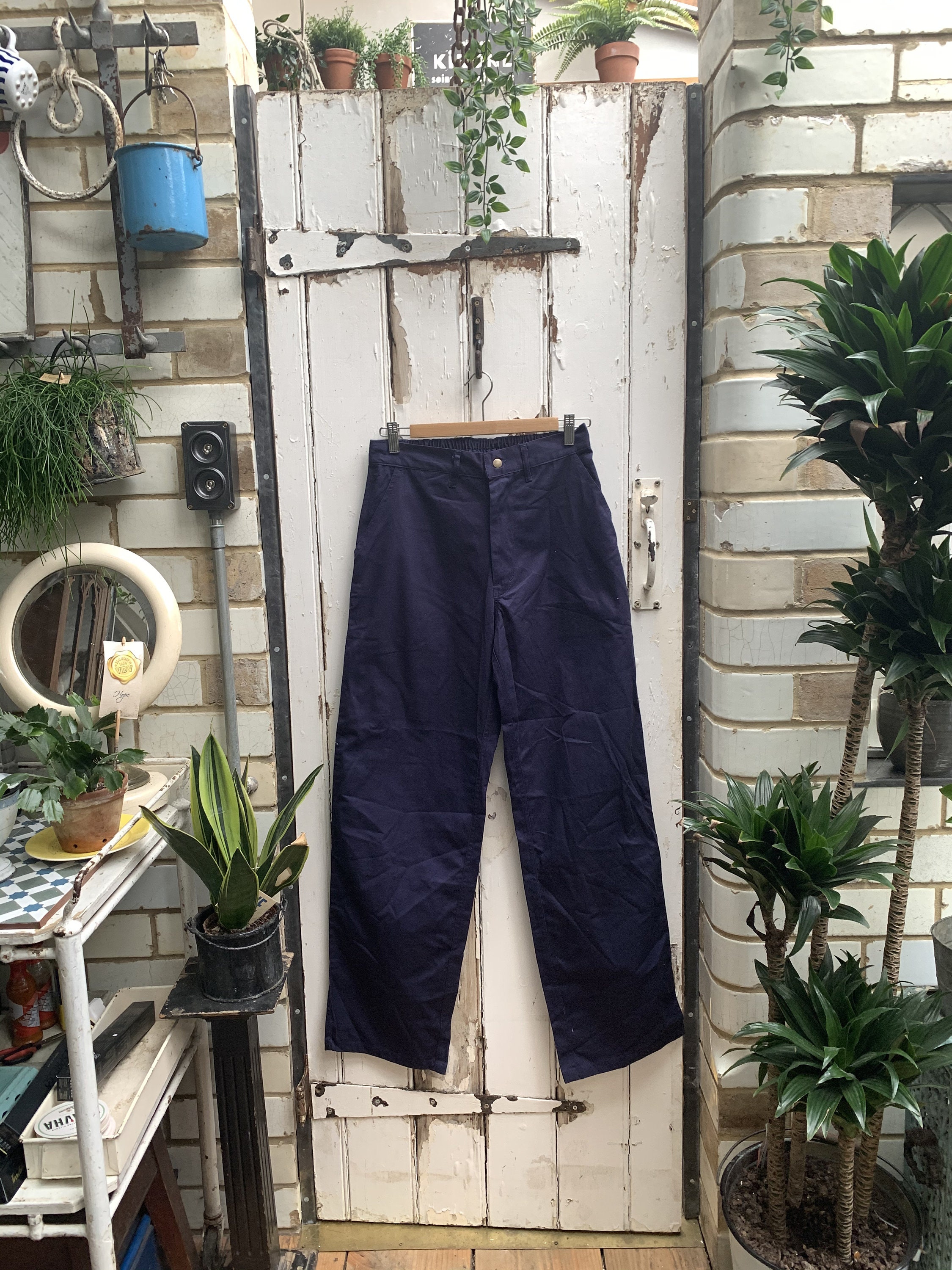 Image of Vintage Dutch Navy Blue Cotton Workwear Trousers Size Nl 44 F 46 D