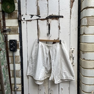 Antique French white warm cotton bloomers size M