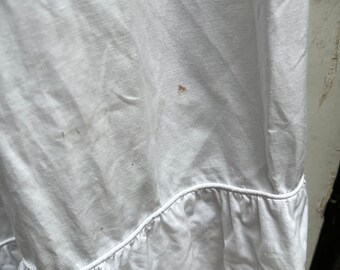 アンティーク フランス製 ロング ホワイト コットン ギャザー スカート