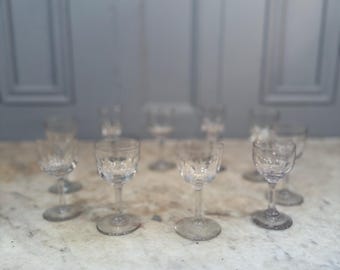 Set of 4 Victorian Drinking Glasses, 1860-1900, Sherry Glasses