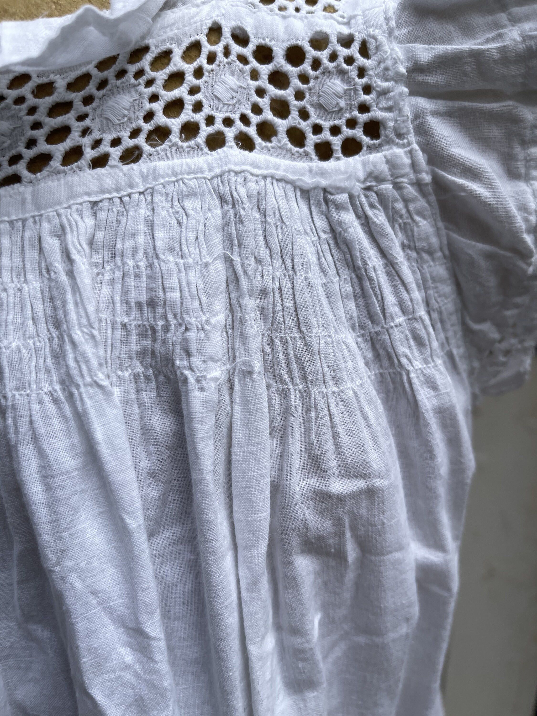 Antique white cotton pinafore dress nightdress apron size S | Etsy