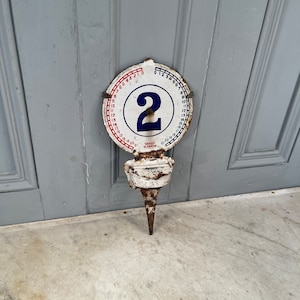 Antique enamel Crown Green bowls scorer number 2 by Taylor, Glasgow