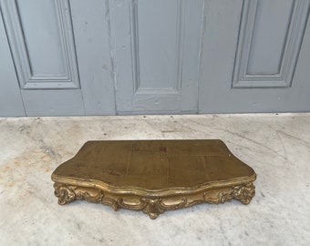 Large antique French gilt clock dome base or jewellery display stand plateau