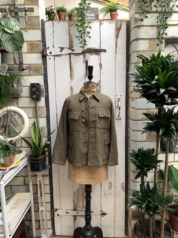 Antique vintage military army khaki wool uniform c