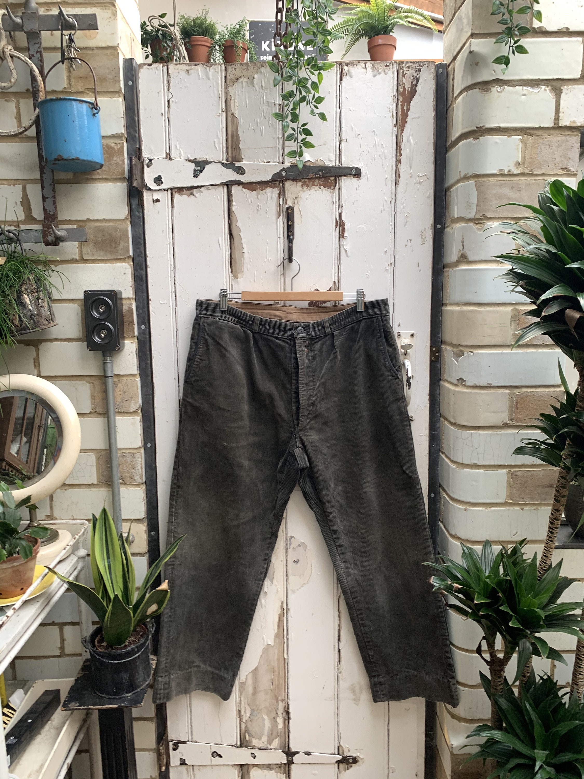 Image of Vintage French Brown Corduroy Cords Trousers By Size L