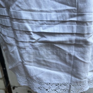 Antique white cotton apron with lace trim size S image 3