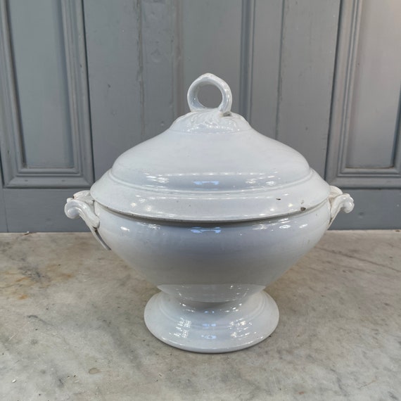 Antique French White Porcelain Soup Tureen Opaque Luneville - Etsy