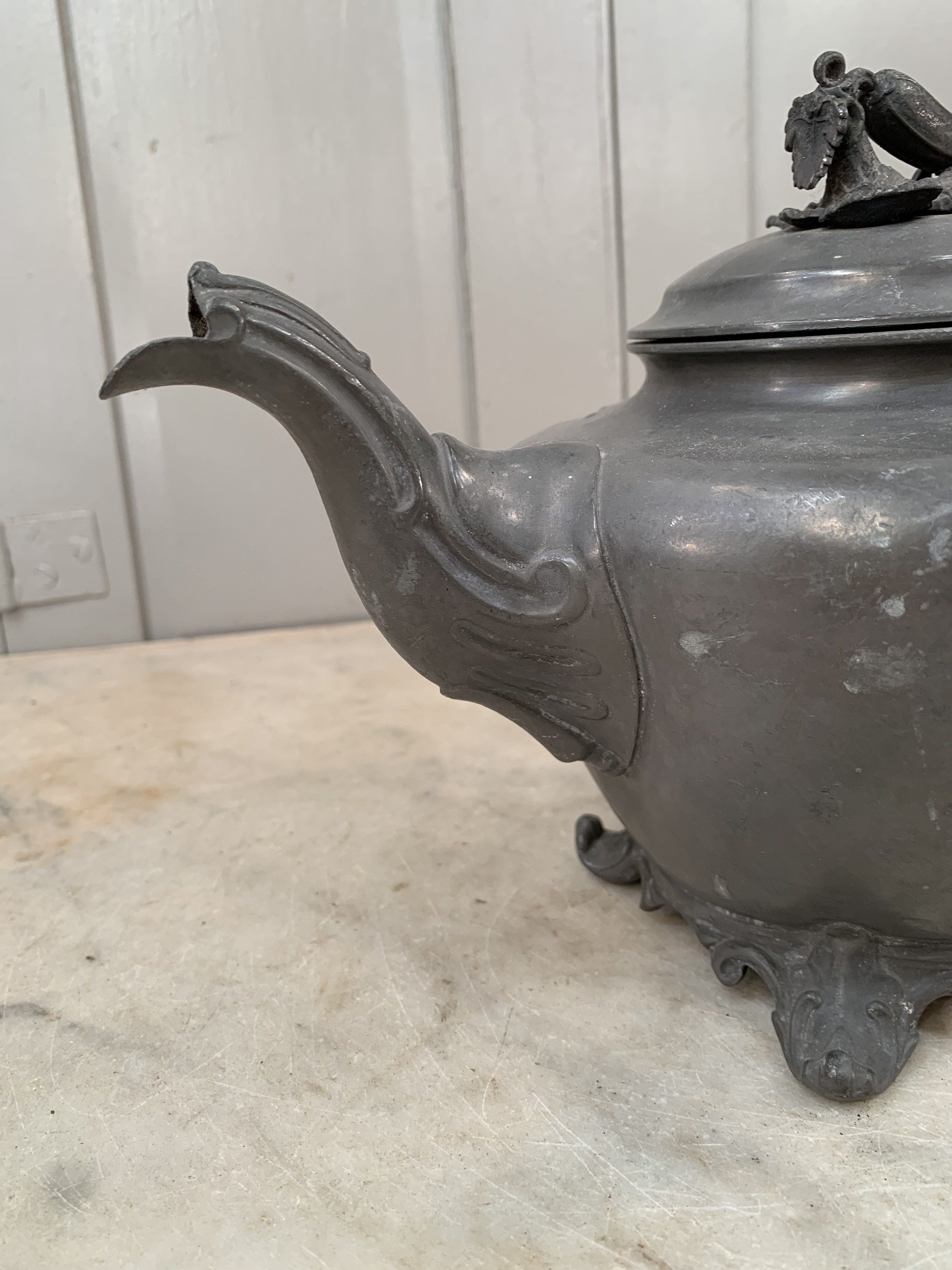 Antique English Pewter Teapot Display Only Etsy