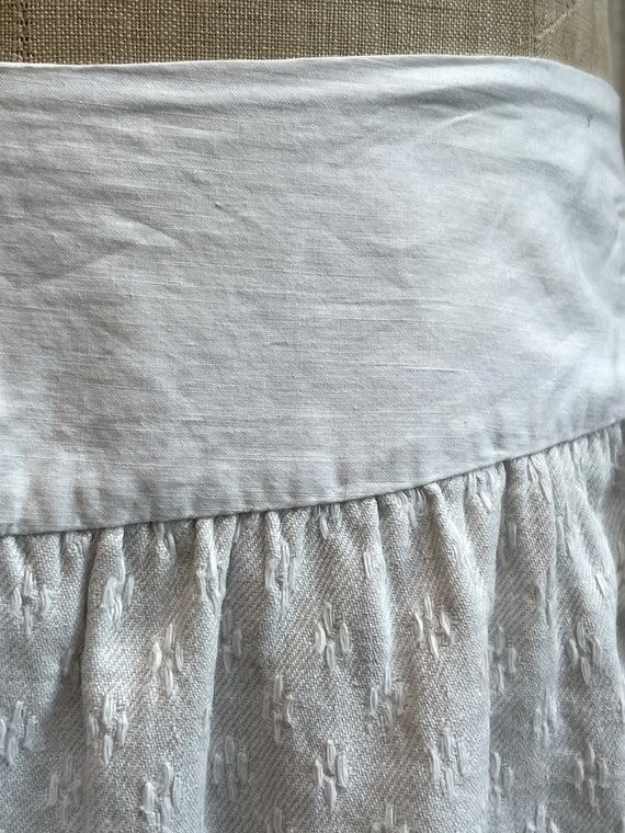 Antique French white cotton pique Marcella skirt … - image 4