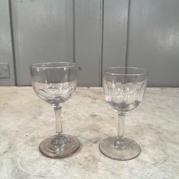 Couple Antique Victorian Cut Glass Wine or Sherry Glasses - Etsy