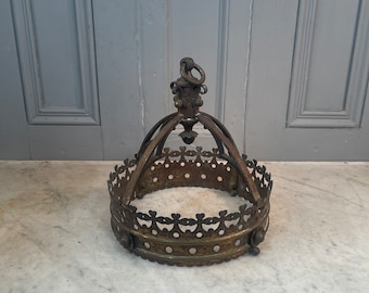 Antique French solid bronze bed canopy ring