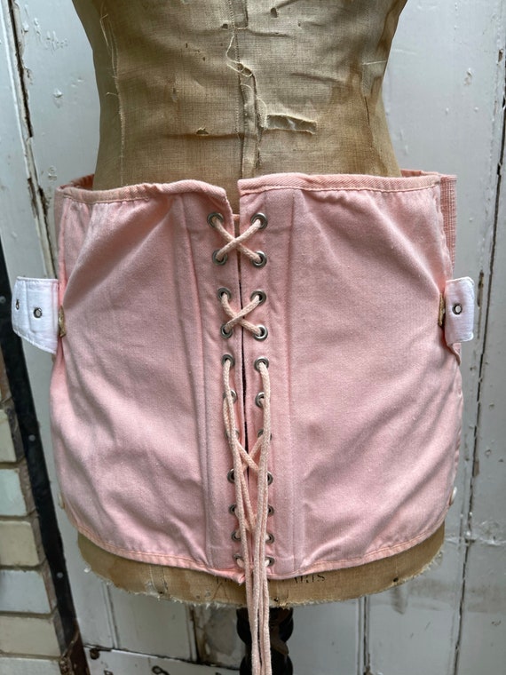 Antique vintage English lingerie pink corset - image 2