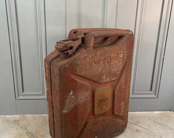 Vintage US Army Jerry Can: WWII Metal Fuel Tank, US Cavalier 1940s