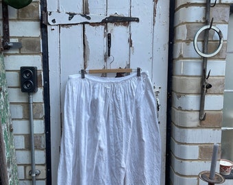 Jupe froncée en coton blanc antique taille M/L