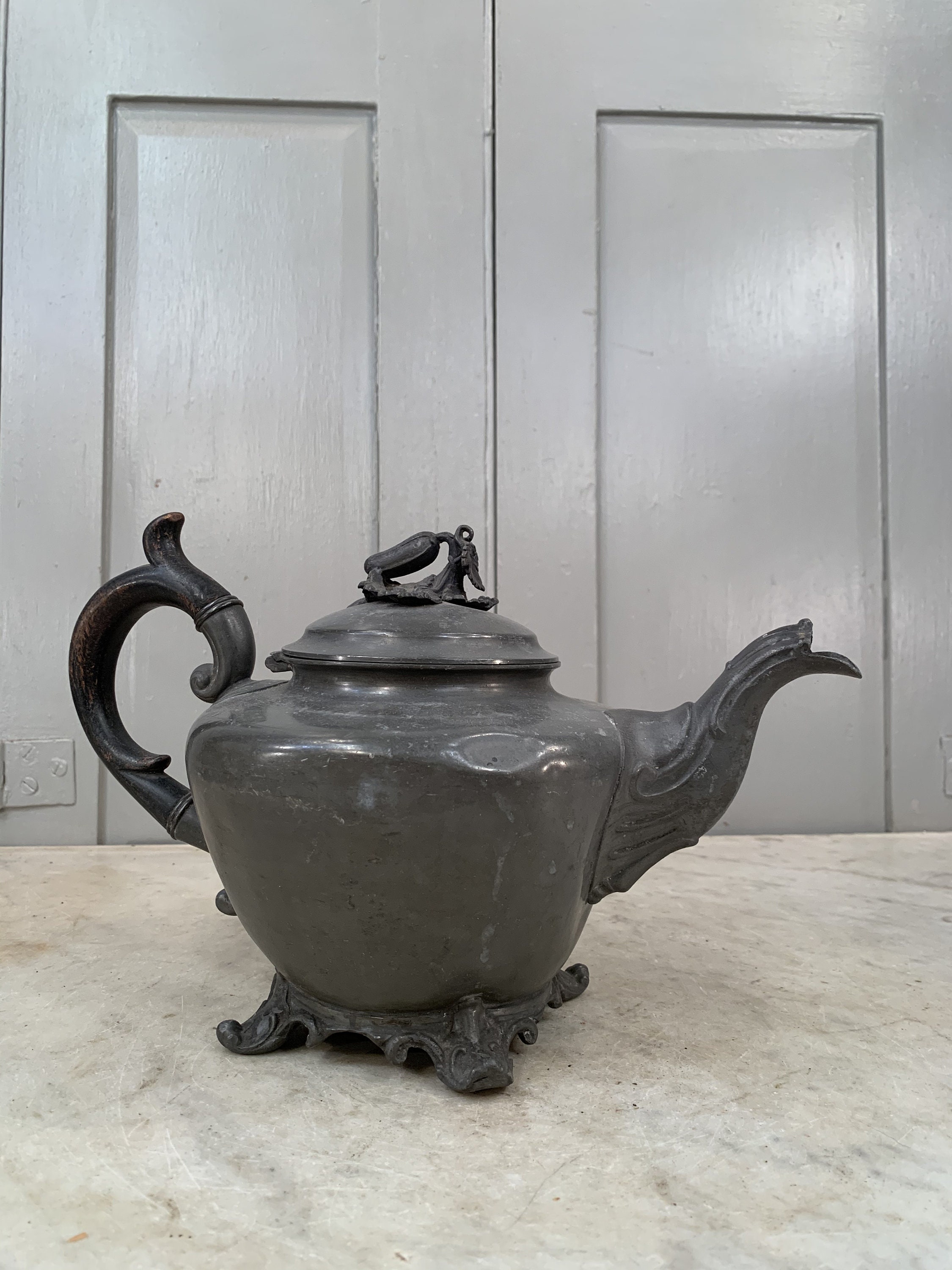 Antique English Pewter Teapot - Display Only - Etsy Canada