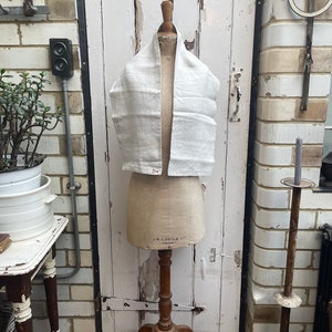 Antique French handmade cream linen religious priests nuns vestment with convent symbol