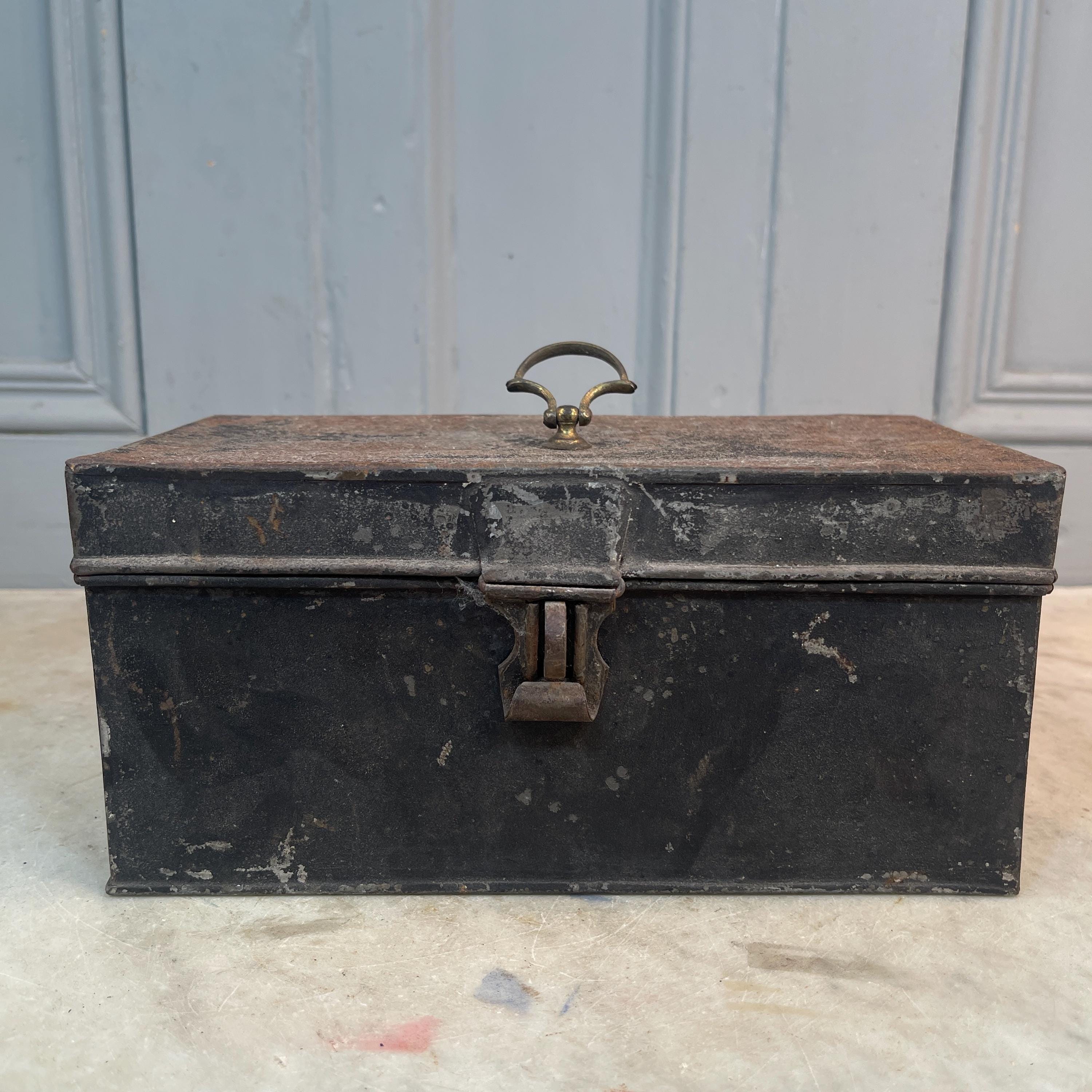 Antique Victorian Toleware Storage Box - Etsy