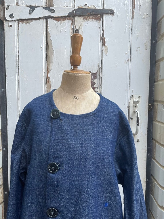 Antique vintage Dutch handmade blue indigo cotton… - image 2