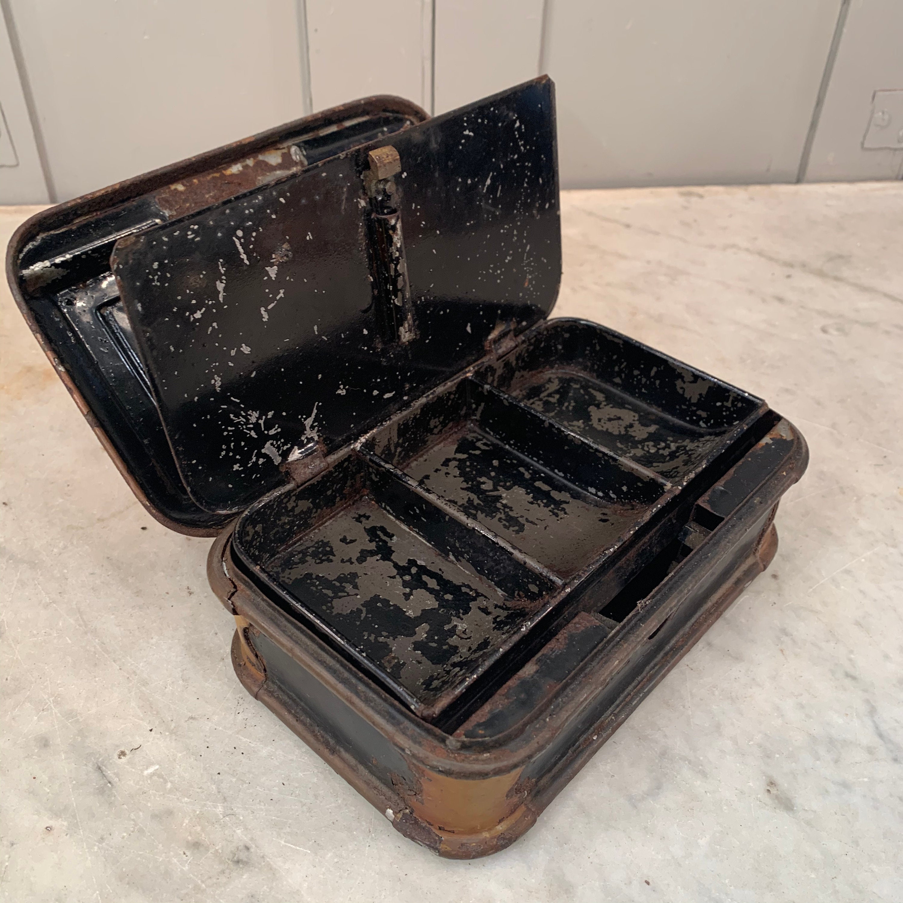 Antique Victorian Toleware Cash Tin Box or Moneybox - Etsy