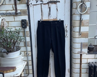 Vintage 50s Black French Buckle Back Moleskin Work Trousers - Etsy