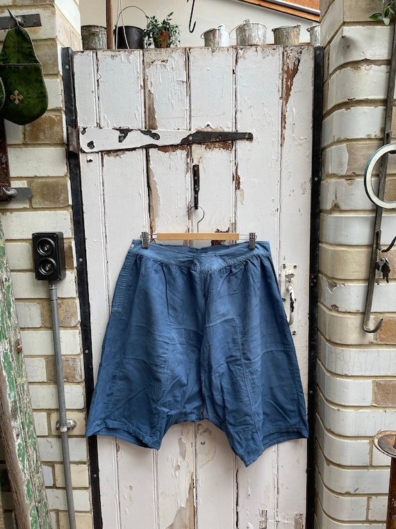 Antique French blue brushed cotton bloomers shorts