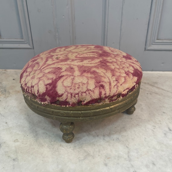 アンティーク雑貨 Lovely Footstool. Antique Victorian Carved Gilt Footstool - Etsy