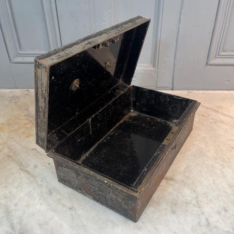 Antique Victorian Toleware Storage Box Tin - Etsy