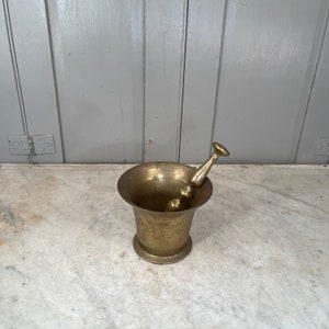 Antique Georgian or early Victorian brass pestle and mortar