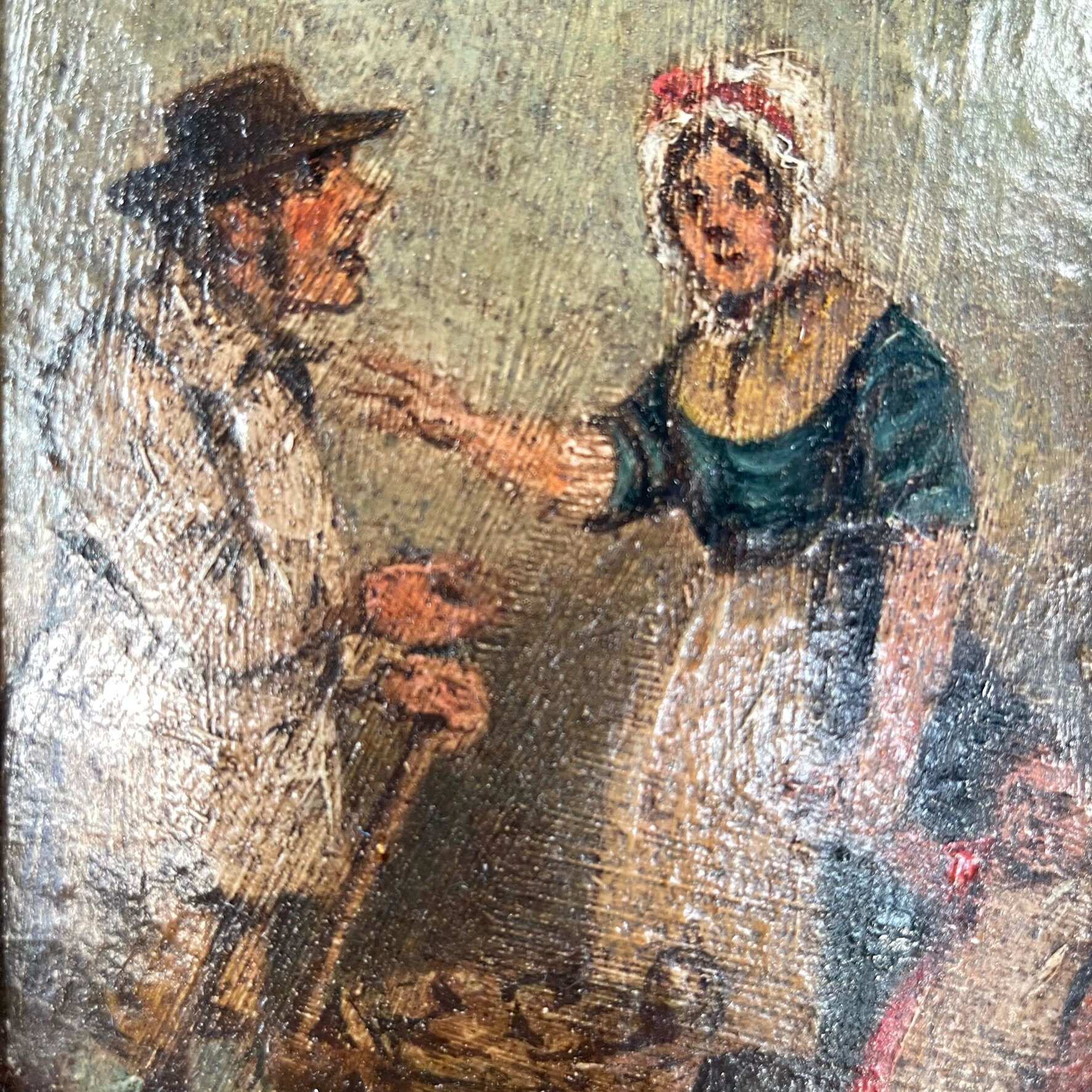 Antike georgische Ölgemälde Studie von Kartoffelbauer | Etsy