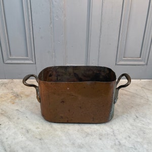 Antique Victorian copper two handled cooking pan