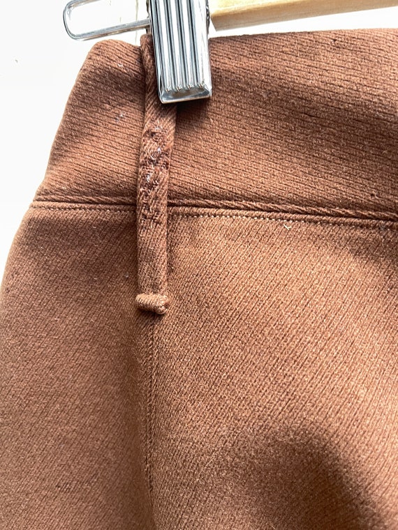 Antique brown wool riding breeches jodhpurs size S - image 9