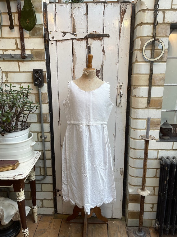 Antique Marcella White Cotton Dress with Brushed Cotton Lining Size S/M Antique Marcella White Cotton Dress with Brushed Cotton Lining Size S/M