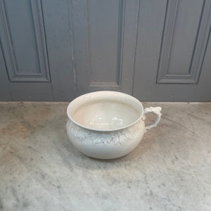 Antique English white ceramic potty or planter