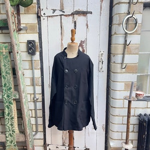 Antique vintage Dutch handmade black fine wool and silk jacket coat size M/L