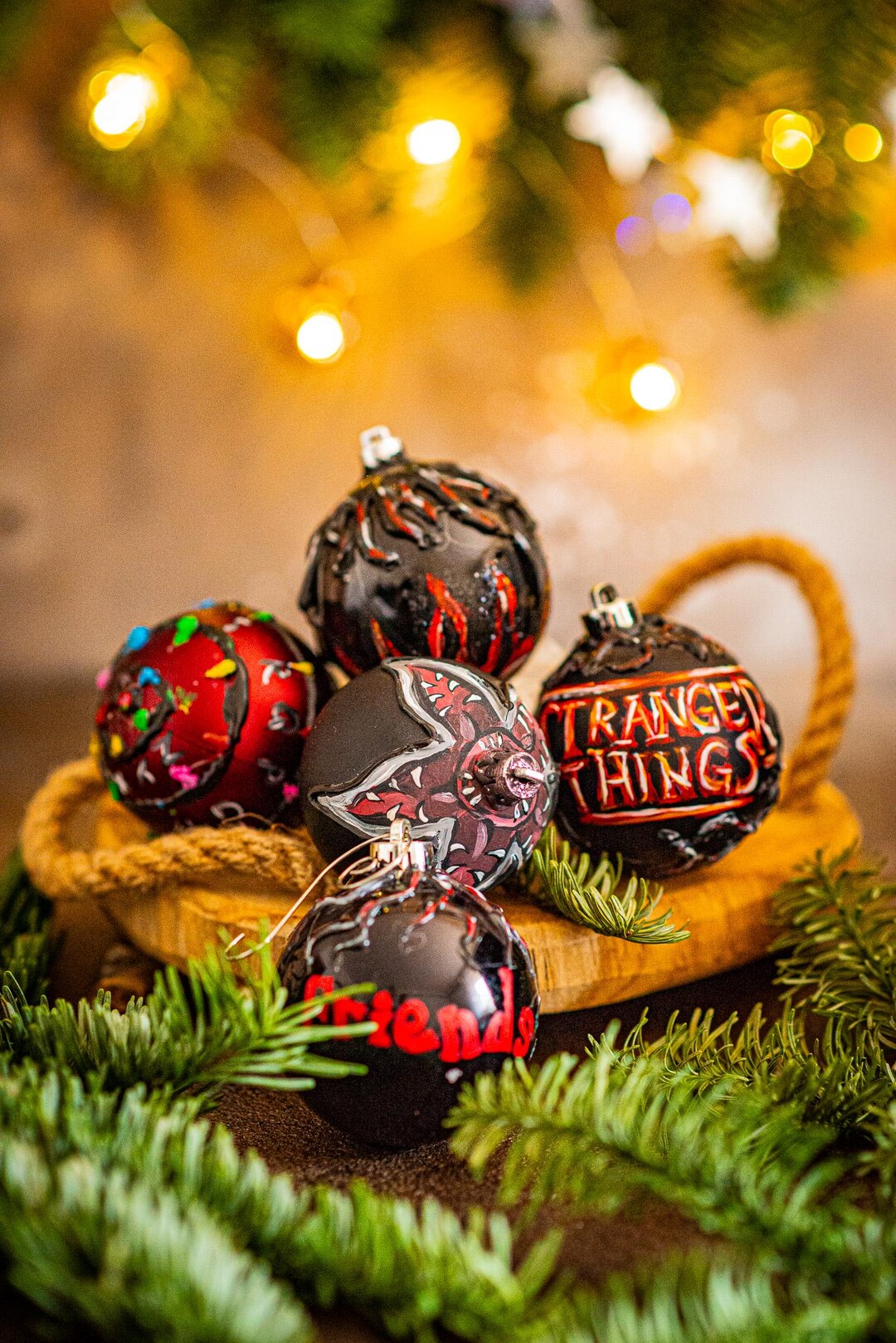 Stranger Things Dark Decoration Set of Tree Balls Shatterproof Plastic ...