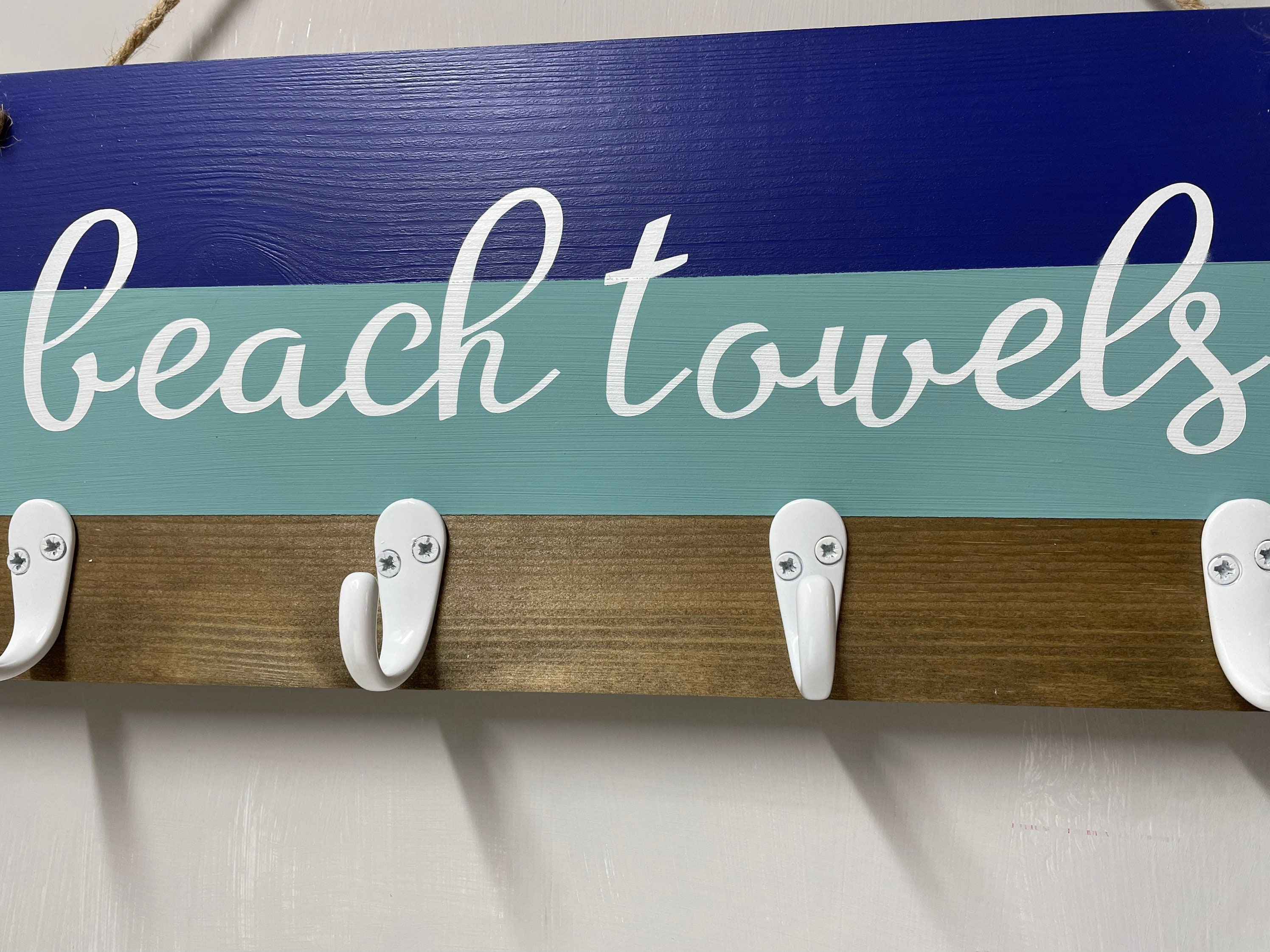 Beach Towel Rack Beach Decor Beach Towel Hook Coastal Etsy UK