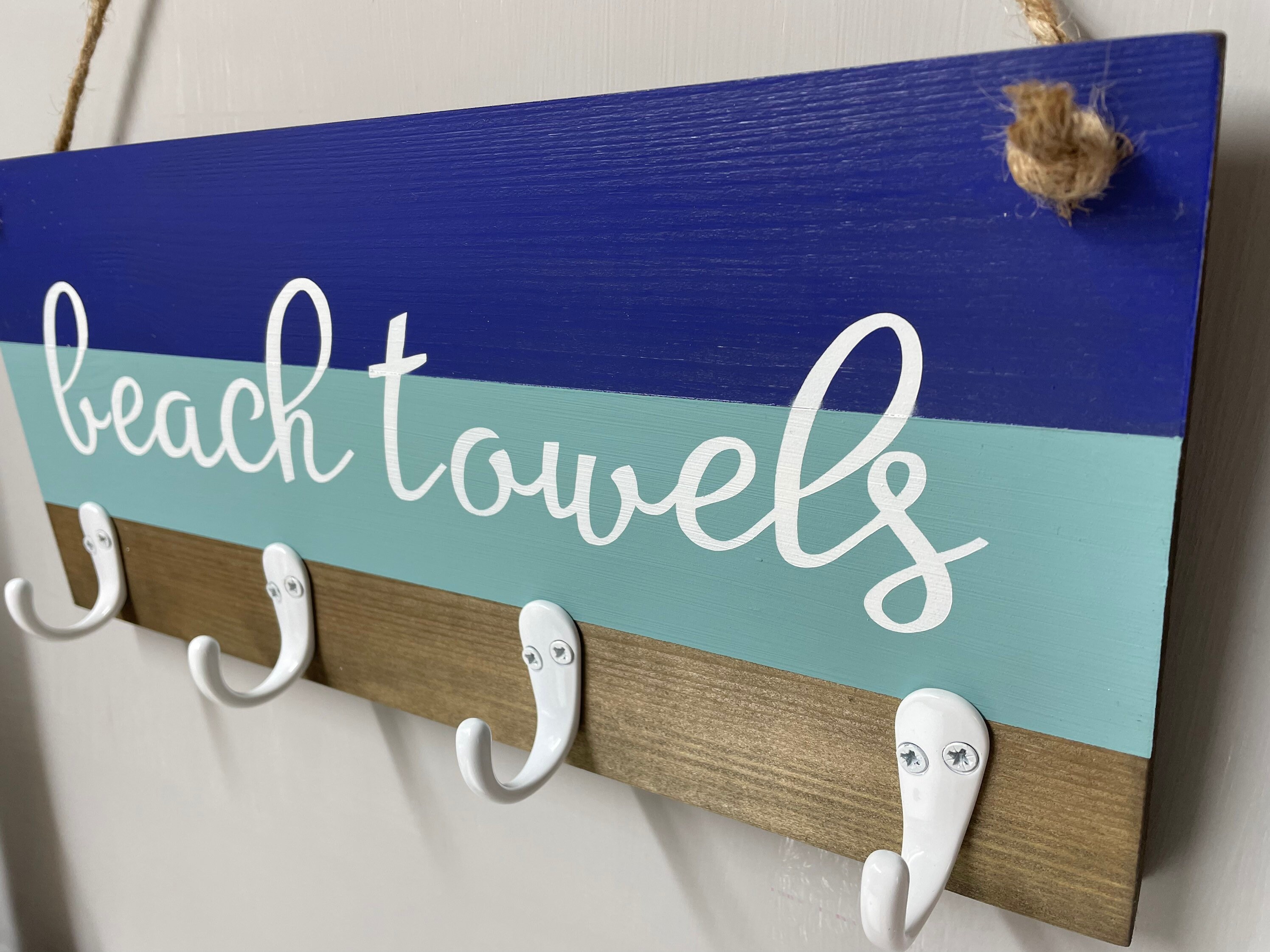 Beach Towel Rack Beach Decor Beach Towel Hook Coastal Etsy UK