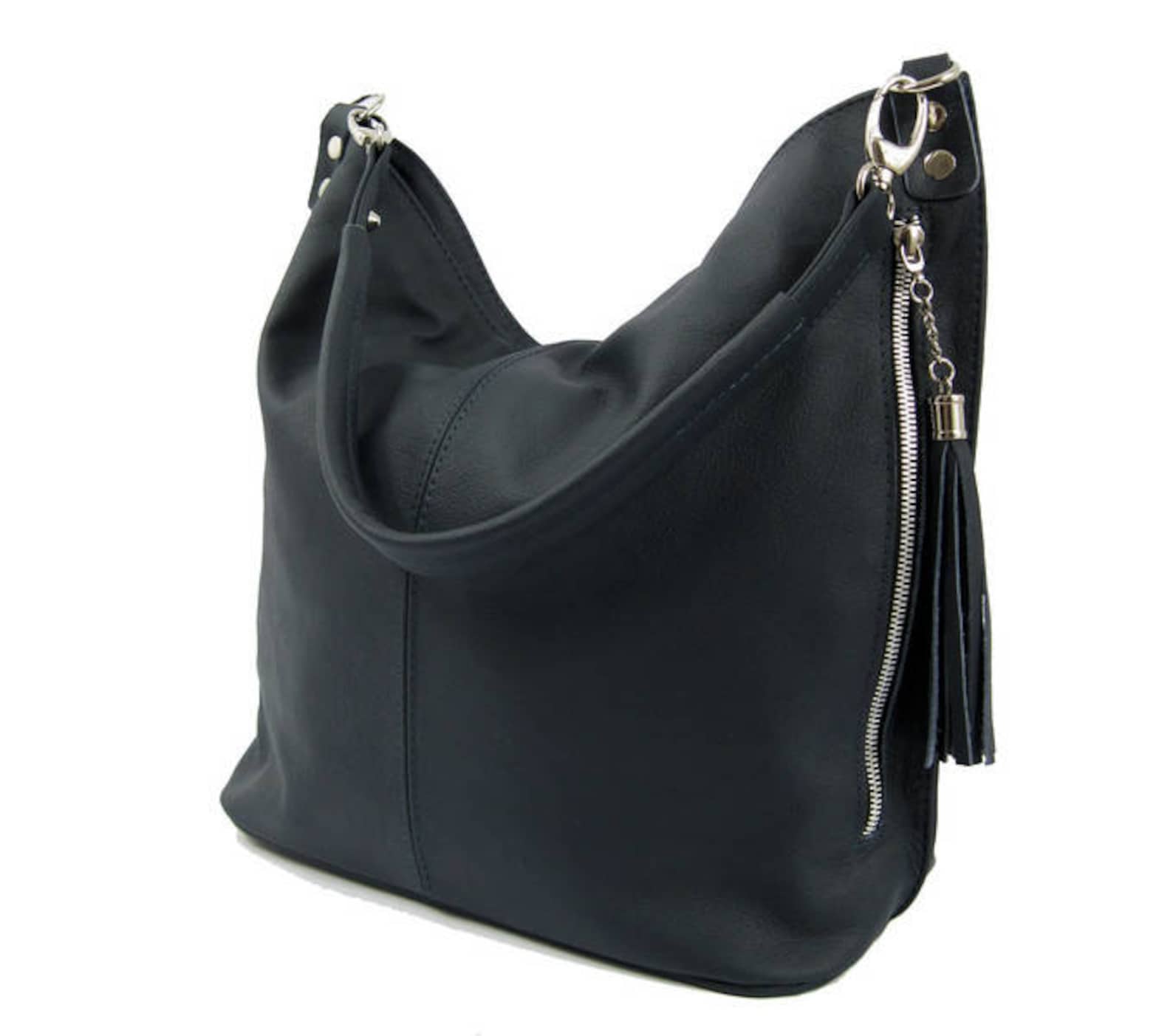 Navy Blue LEATHER HOBO BAG Leather Crossbody Bag Everyday Etsy