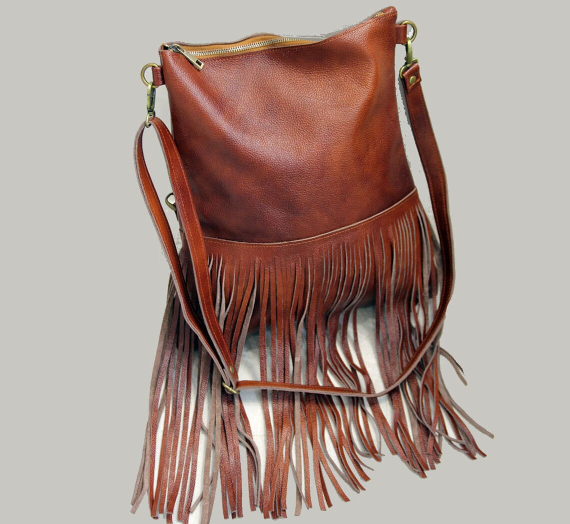 Leather Fringe Bag. Leather Fringe Purse. Fringed Handbag. | Etsy