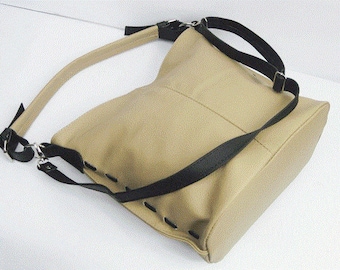 LEATHER HOBO BAG, Beige Everyday Leather Shoulder Bag, Women's Bag, Leather Tote Bag, Leather Handbag, Leather Cross Body Bag
