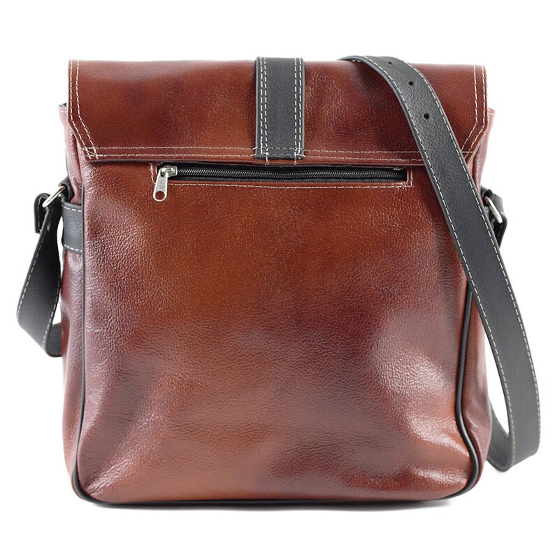 LEATHER MESSENGER Bag CROSS Body Leather Bag Cognac Leather Etsy