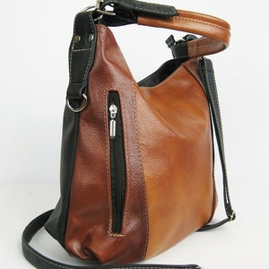 LEATHER SHOULDER BAG - Brown Hobo Bag, Leather Purse, Top Zip Bag, Leather Handbag, Brown Women's Purse, Everyday Leather Shoulder Bag