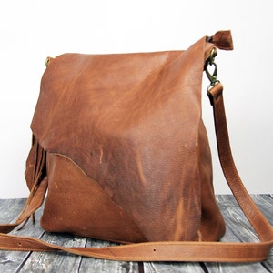 Sac à bandoulière moyen - sac à bandoulière en cuir marron clair - sac en cuir vintage pour femme - sac messager pour femme - sac cartable moyen-cartable en cuir