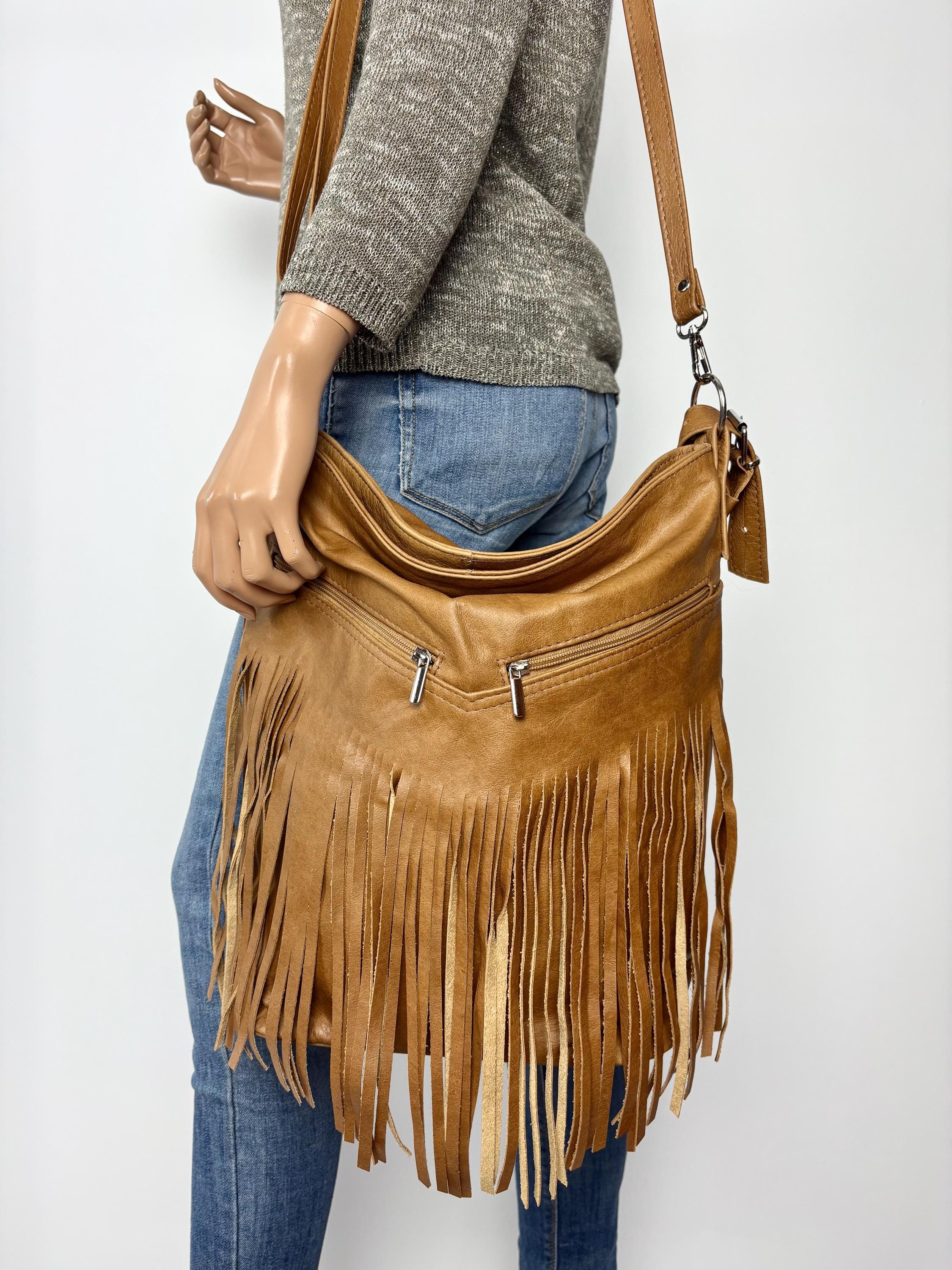 Boho Bazaar Camel Fringe Bag!!! Jill Fringe Bag Nude – Bohemy main image 2