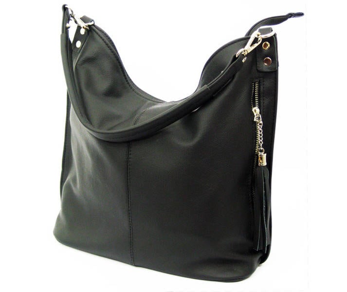 Black LEATHER HOBO BAG Everyday Leather Shoulder Bag Leather Etsy