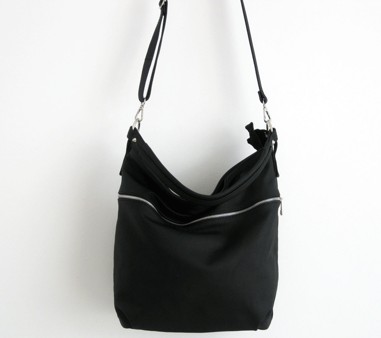 BLACK LEATHER HOBO Bag Crossbody Bag Everyday Leather Etsy